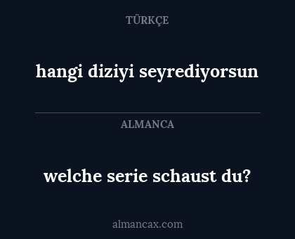 hangi diziyi seyrediyorsun - welche serie schaust du?