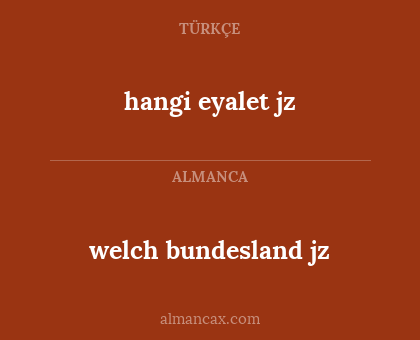 hangi eyalet jz - welch bundesland jz