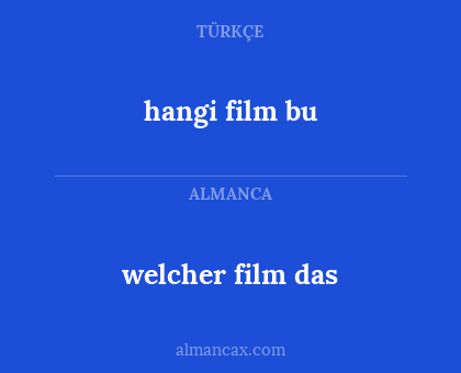 hangi film bu - welcher film das