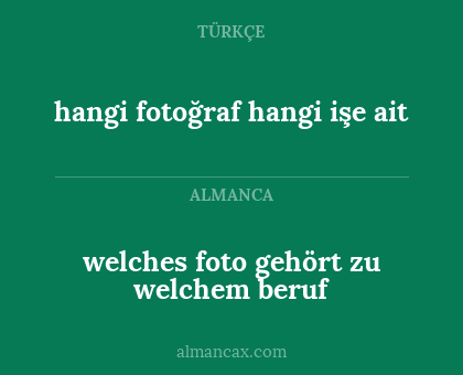 welches foto gehört zu welchem beruf - hangi fotoğraf hangi işe ait
