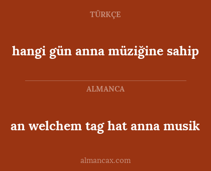 hangi gün anna müziğine sahip - an welchem tag hat anna musik