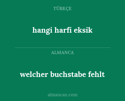 hangi harfi eksik - welcher buchstabe fehlt