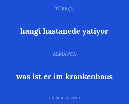 hangi hastanede yatiyor - was ist er im krankenhaus