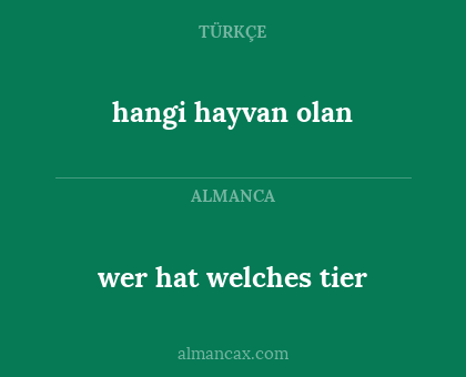 hangi hayvan olan - wer hat welches tier