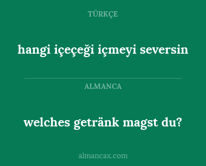 hangi içeçeği içmeyi seversin - welches getränk magst du?
