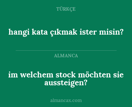 hangi kata çıkmak ister misin? - im welchem stock möchten sie aussteigen?