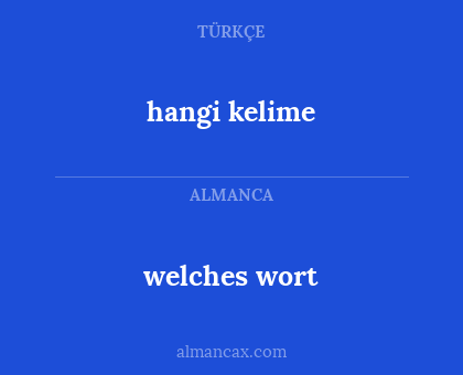 hangi kelime - welches wort