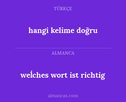 hangi kelime doğru - weĺches wort ist richtig