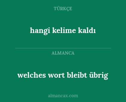 hangi kelime kaldı - welches wort bleibt übrig