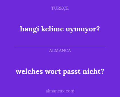 hangi kelime uymuyor? - welches wort passt nicht?