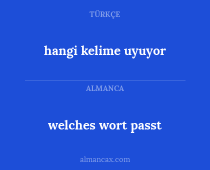 welches wort passt - hangi kelime uyuyor
