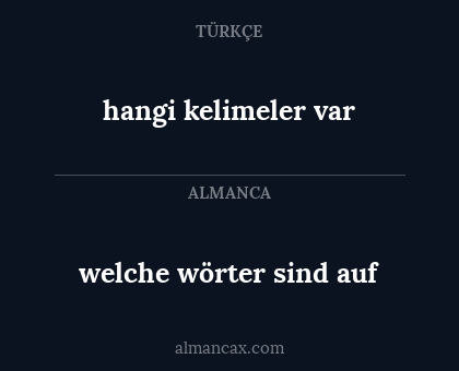 hangi kelimeler var - welche wörter sind auf