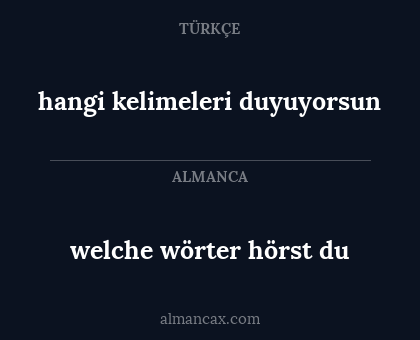 hangi kelimeleri duyuyorsun - welche wörter hörst du