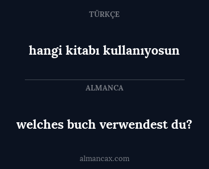 welches buch verwendest du? - hangi kitabı kullanıyosun