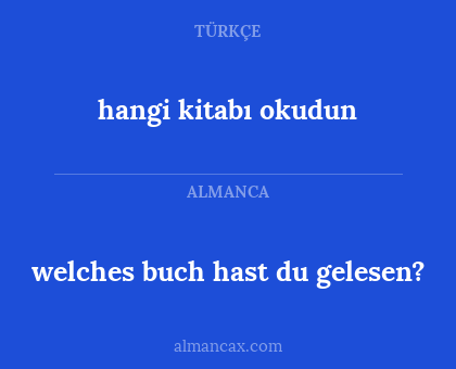 welches buch hast du gelesen? - hangi kitabı okudun