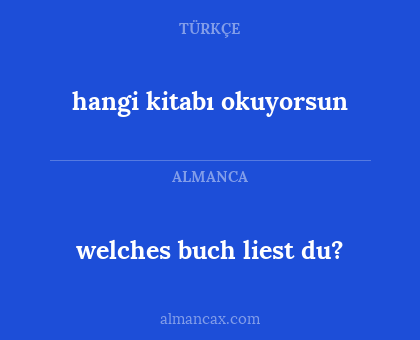 hangi kitabı okuyorsun - welches buch liest du?