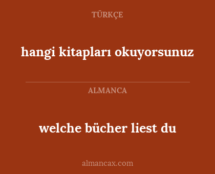 hangi kitapları okuyorsunuz - welche bücher liest du