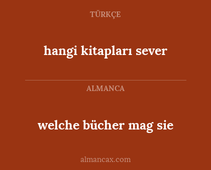 hangi kitapları sever - welche bücher mag sie