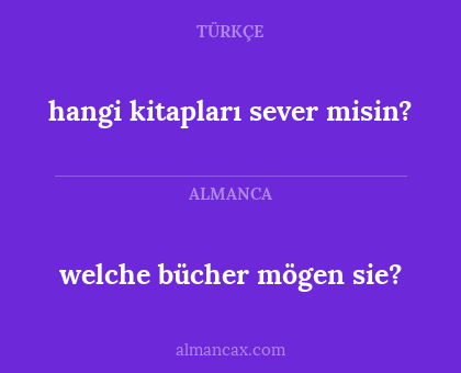 hangi kitapları sever misin? - welche bücher mögen sie?