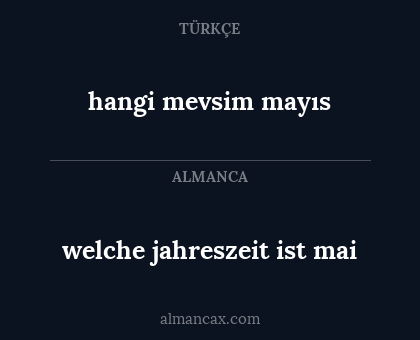 hangi mevsim mayıs - welche jahreszeit ist mai