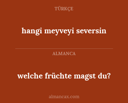 welche früchte magst du? - hangi meyveyi seversin
