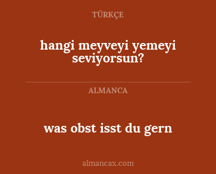 hangi meyveyi yemeyi seviyorsun? - was obst isst du gern