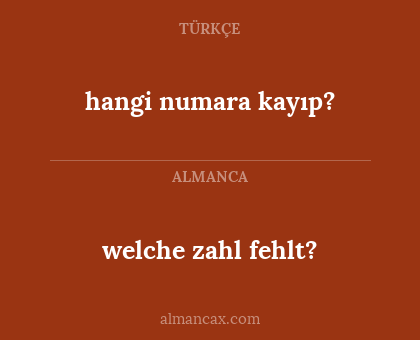 hangi numara kayıp? - welche zahl fehlt?