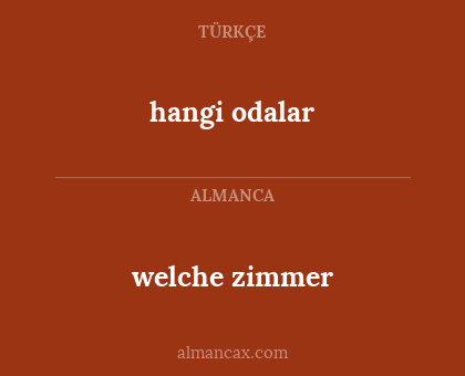 welche zimmer - hangi odalar