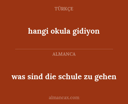 was sind die schule zu gehen - hangi okula gidiyon