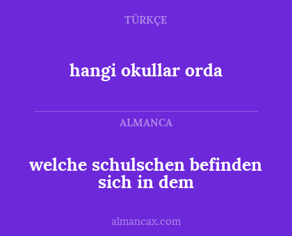hangi okullar orda - welche schulschen befinden sich in dem