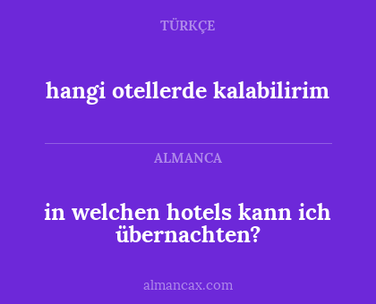 hangi otellerde kalabilirim - in welchen hotels kann ich übernachten?