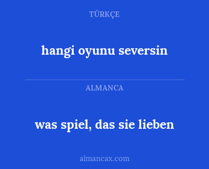 was spiel, das sie lieben - hangi oyunu seversin