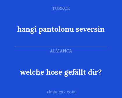 welche hose gefällt dir? - hangi pantolonu seversin