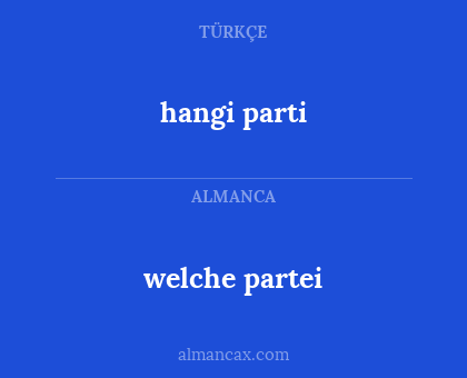 hangi parti - welche partei