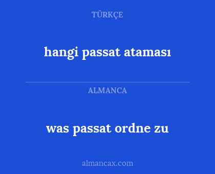 hangi passat ataması - was passat ordne zu