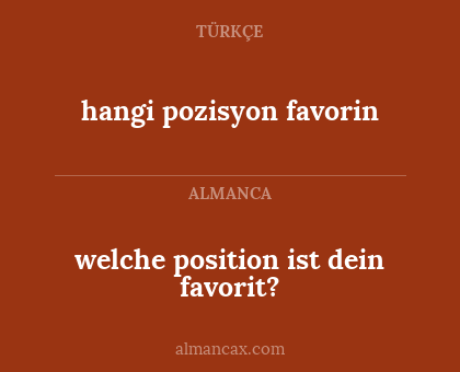 welche position ist dein favorit? - hangi pozisyon favorin