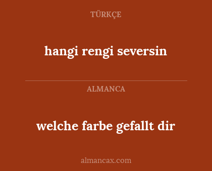 welche farbe gefallt dir - hangi rengi seversin
