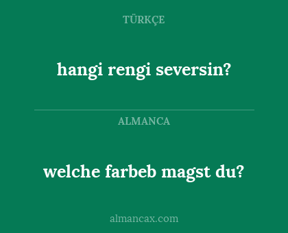 welche farbeb magst du? - hangi rengi seversin?