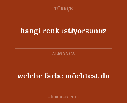 hangi renk istiyorsunuz - welche farbe möchtest du