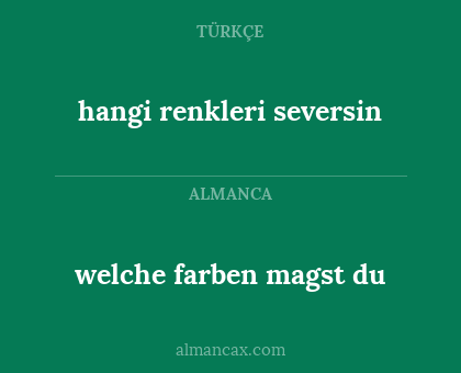 hangi renkleri seversin - welche farben magst du