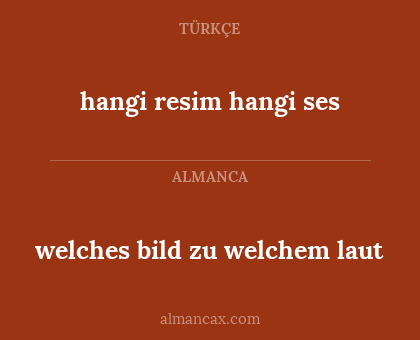 welches bild zu welchem laut - hangi resim hangi ses