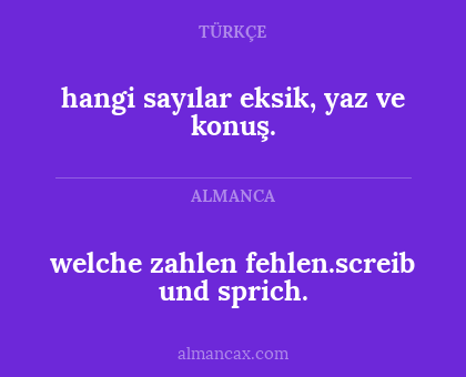 welche zahlen fehlen.screib und sprich. - hangi sayılar eksik, yaz ve konuş.