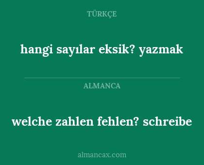welche zahlen fehlen? schreibe - hangi sayılar eksik? yazmak