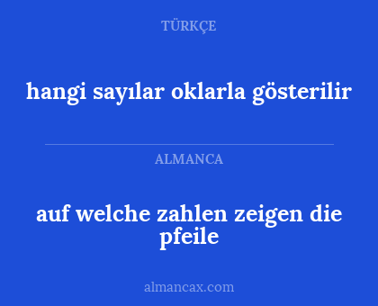 hangi sayılar oklarla gösterilir - auf welche zahlen zeigen die pfeile