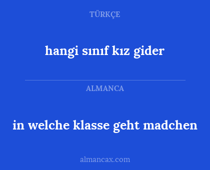 hangi sınıf kız gider - in welche klasse geht madchen