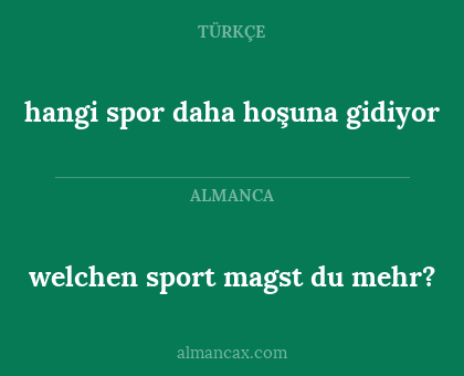 welchen sport magst du mehr? - hangi spor daha hoşuna gidiyor