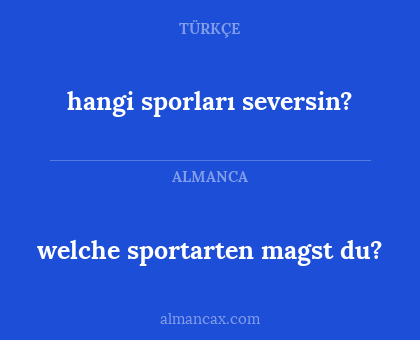 hangi sporları seversin? - welche sportarten magst du?