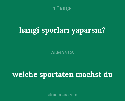 hangi sporları yaparsın? - welche sportaten machst du
