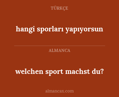 hangi sporları yapıyorsun - welchen sport machst du?