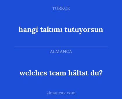 welches team hältst du? - hangi takımı tutuyorsun